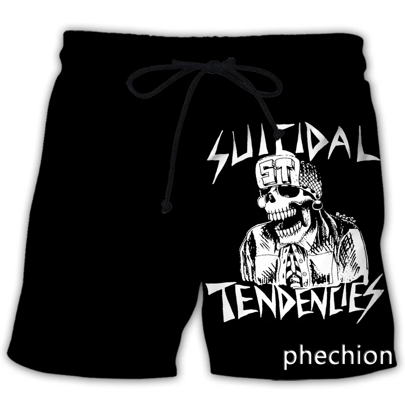 Phechion Nieuwe Mode Mannen/Vrouwen Suïcidale Neigingen 3d Print Casual Shorts Nieuwigheid Streetwear Heren Losse Sportshorts L146