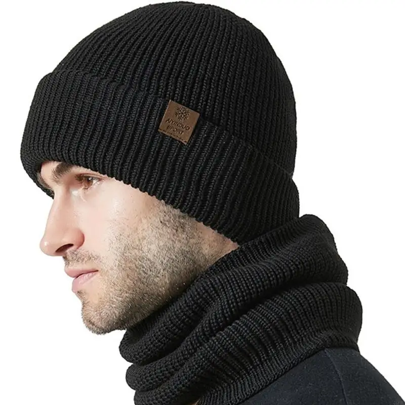 Chapeau en tricot à vent 49 mc avec enveloppe cou à double couches pour le ski utilisation quotidienne d'activité Sport