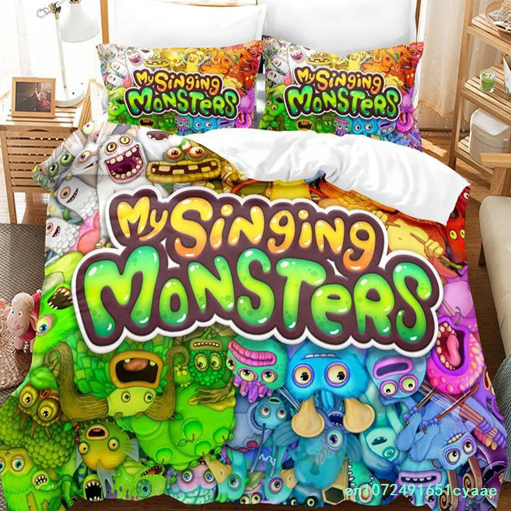 Game My Singing Monsters Bedding Set Single Twin Full Queen King Size Bed Set Adult Kid Bedroom Duvet Cover Sets Home Textiles 4