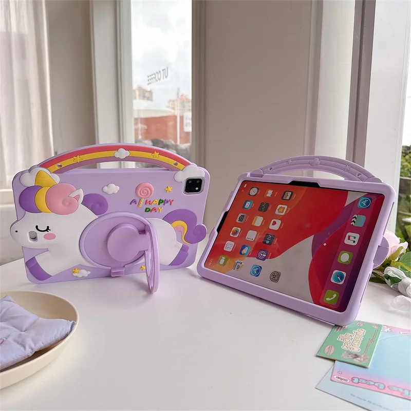 Etui na tablet dla dzieci z motywem kreskówkowego jednorożca, silikonowe, z funkcją podstawki, do Xiaomi Redmi Pad 2 11 cali 2025 Pad2, do Honor Pad X8a 11 11 cali. — zdjęcie produktu 3