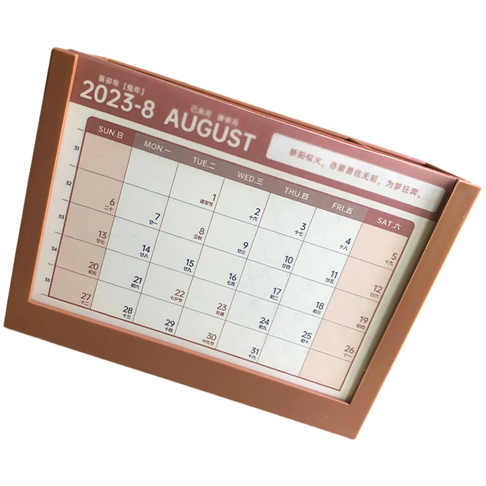 الإبداعية البلاستيك مكتب التقويم صندوق تخزين حامل قلم سطح المكتب متعدد الوظائف مكتب الدائمة التقويم الشهري المنظم