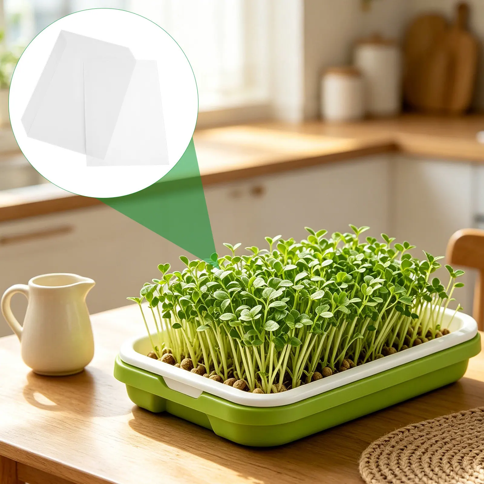 100 Sheets Bean Sprout Germination Paper Moisture Retaining Nursery Growing Mats for Soilless Cultivation