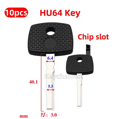 Keychannel 10 шт./лот HU64 автомобильный ключ с чипом, запасной дверной ключ для CRAFTER Benz, сменный ключ, слесарный инструмент