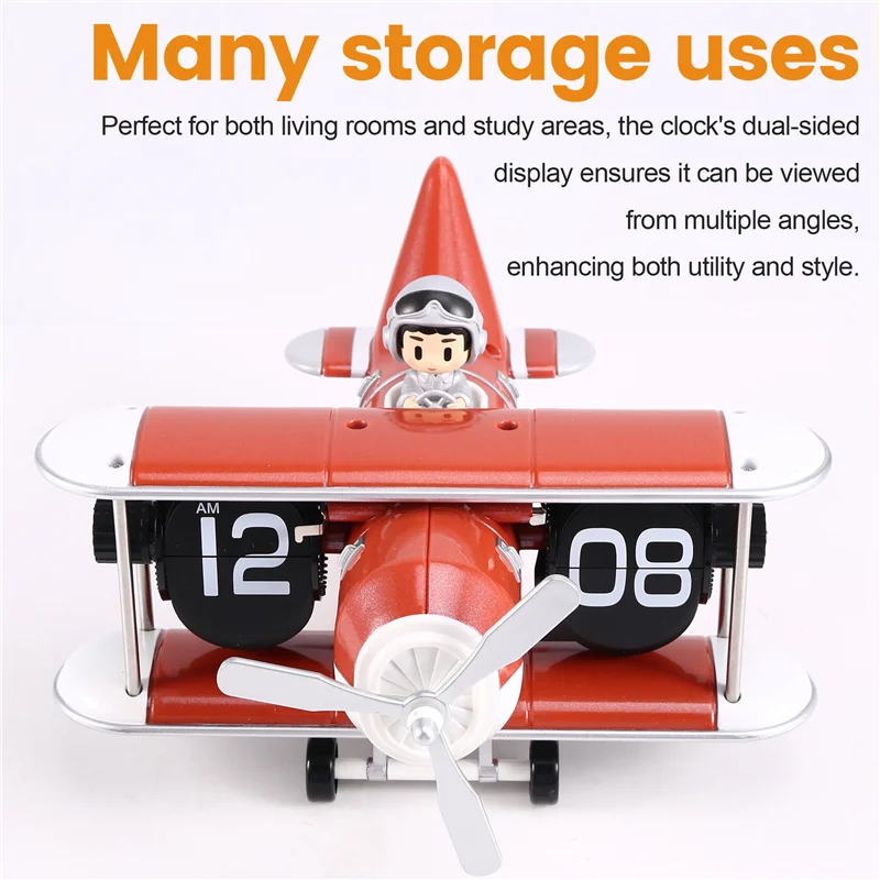 

Versatile Retro Turnover Desk Clock, 24-Hour Automatic Mechanical Turnover, Stainless Steel, Suitable For Home And Office.