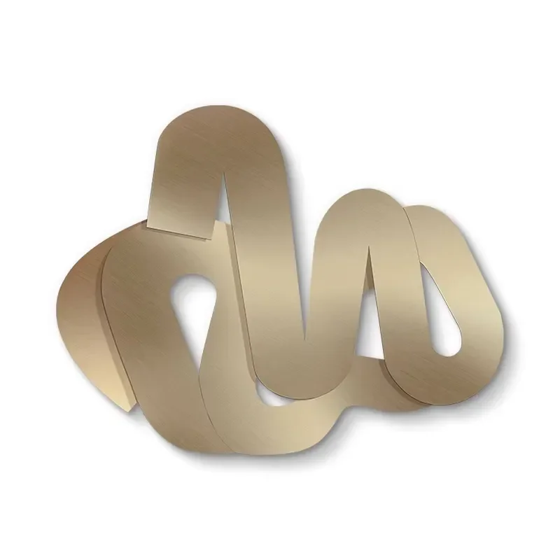 champagne Gold Metal 3d Art for Projects Interior Decor Design Decoration for Villa Home Decor 3D Metal Art