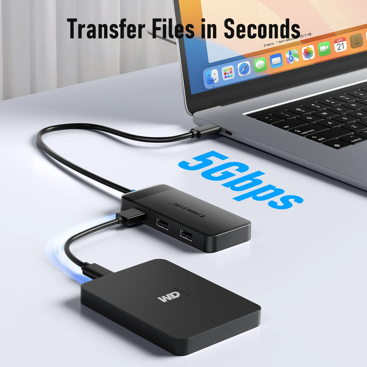Lemorele TC122 USB C HUB 6-in-1 4K30Hz PD100W USB3.0 Splitter Adapter for Laptop Macbook Pro Air USB Expander Docking Station
