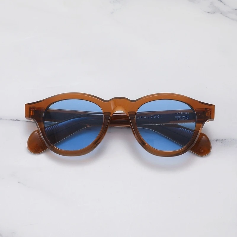 JMM BALZAC للجنسين تصميم كريستال شفاف مستدير للنساء نظارات شمسية عصرية للنساء نظارات شمسية أنيقة للرجال