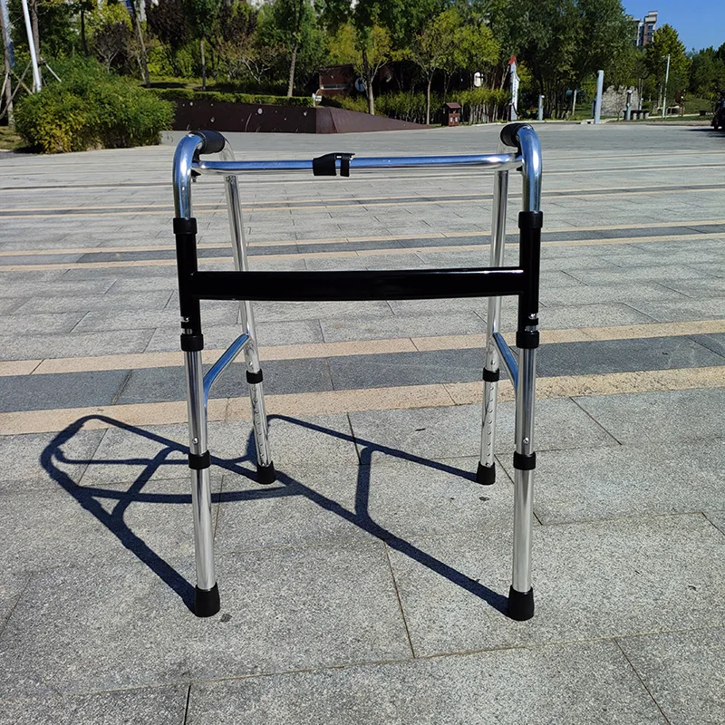Stainless Steel Walker, Lightweight Effort-Saving Mobility Aid, Ultra-High Strength Aluminum Walker,Foot Pad Walking Frame