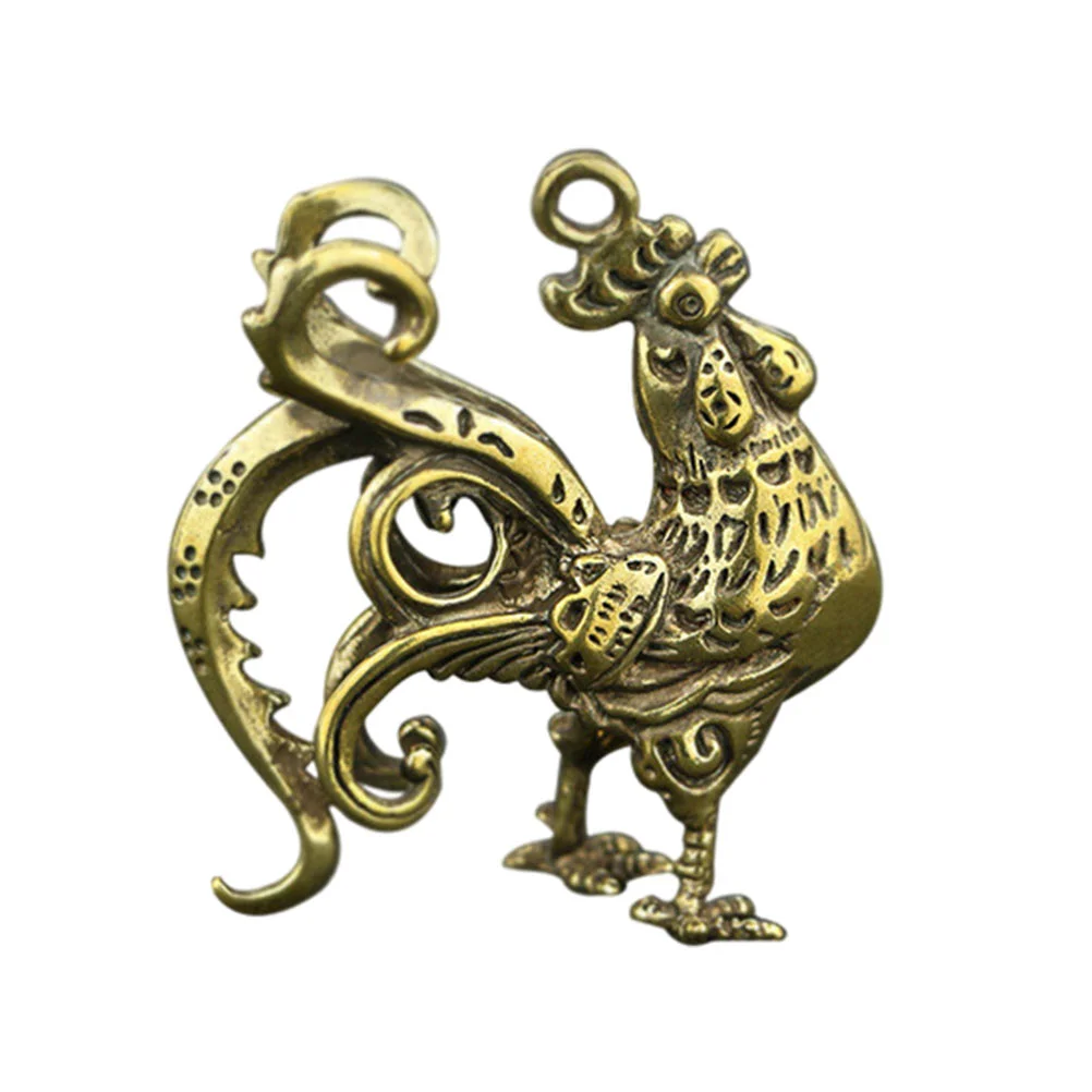 Rooster Brass Chic DIY Pendant Ornament Creative Crafts Compact Collection Gift Novel Jewelry Key Fob