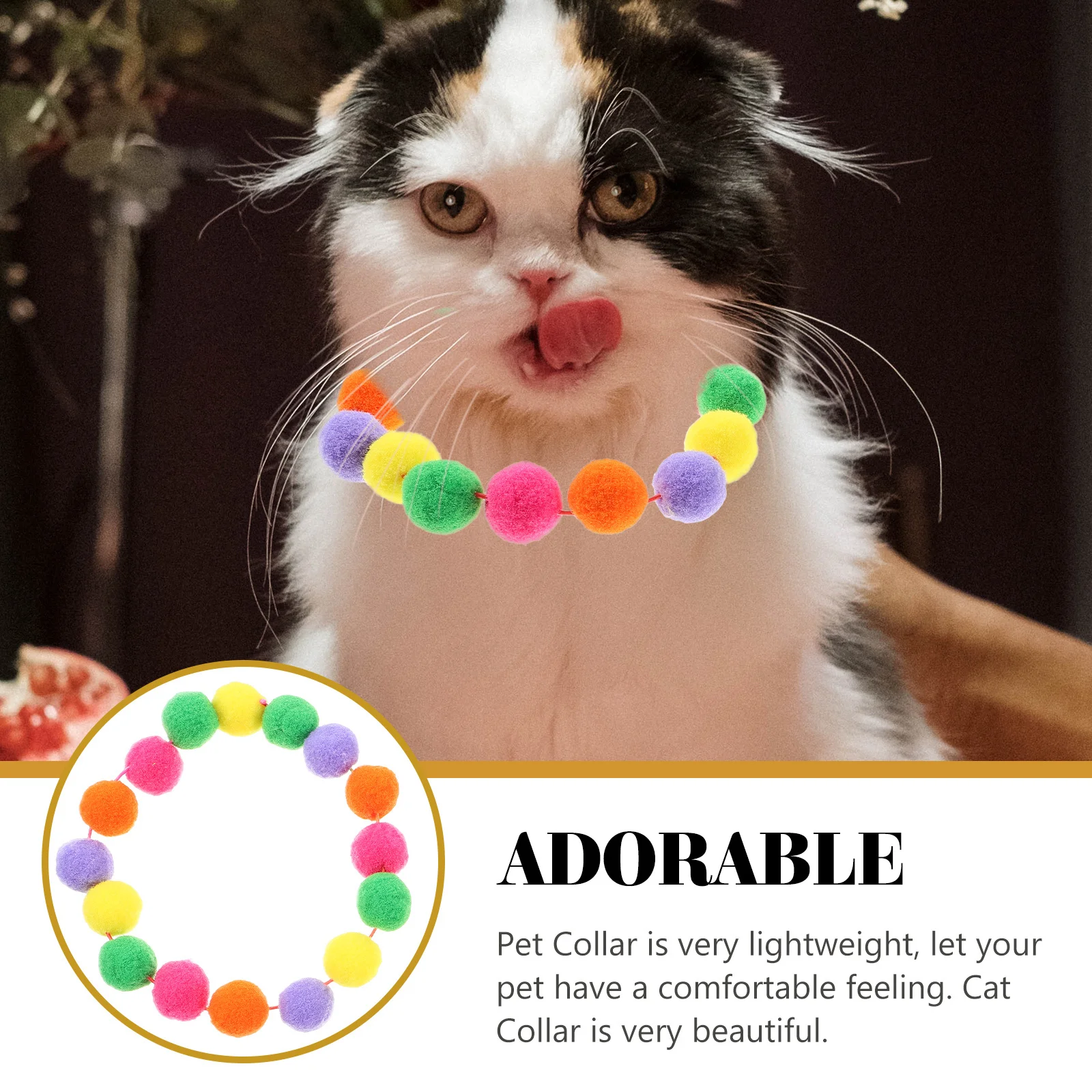 

2pcs Decorative Cat Collars Reusable Dog Collars Adjustable Lightweight Pet Kitten Collar For Outdoor Wedding Party Colorful