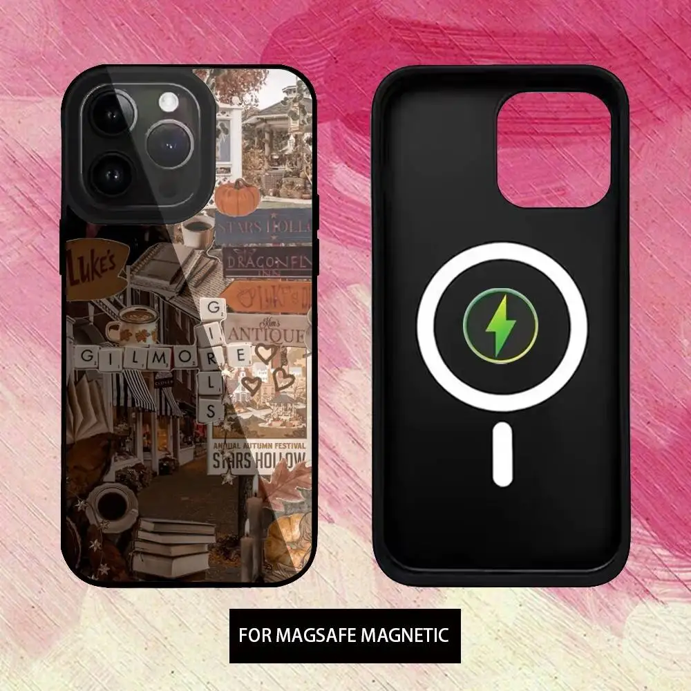 G-Gilmore Meninas Estética Capa de Telefone Para iPhone17,16,15,14,13,12,11 Plus,Pro Max Magnética Magsafe Carregamento Sem Fio