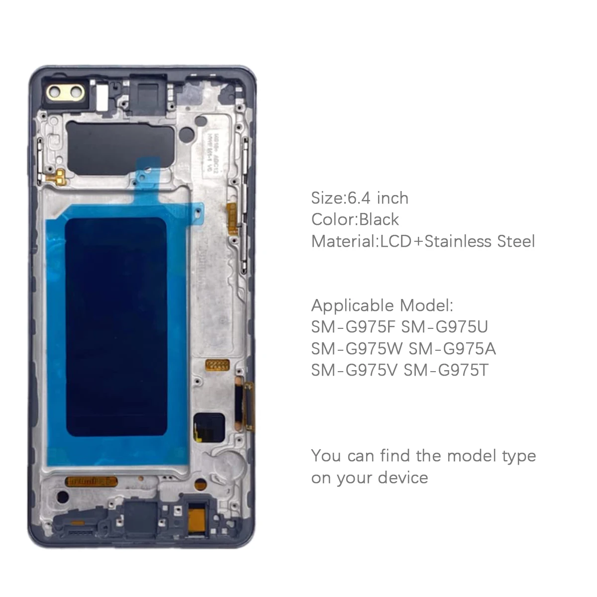 Screen Replacement for Samsung Galaxy S10 Plus with Frame, LCD Display Assembly, Repair Tool Included