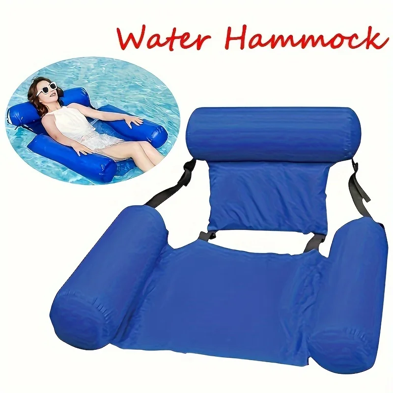 PVC Summer Inflatable Foldable Floating Row, Swimming Pool Water Hammock, Beach Water Sports Lounger Chair, Beach Pool Supplies