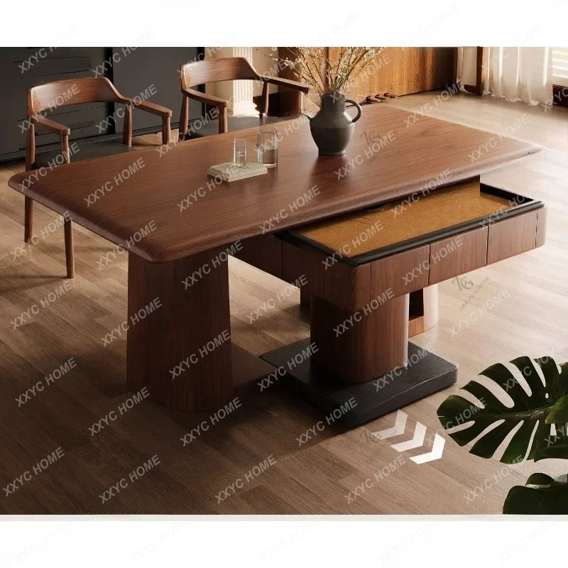 XXMahjong dining table solid wood medium antique dining table dual-purpose integrated rectangular  household small apartment