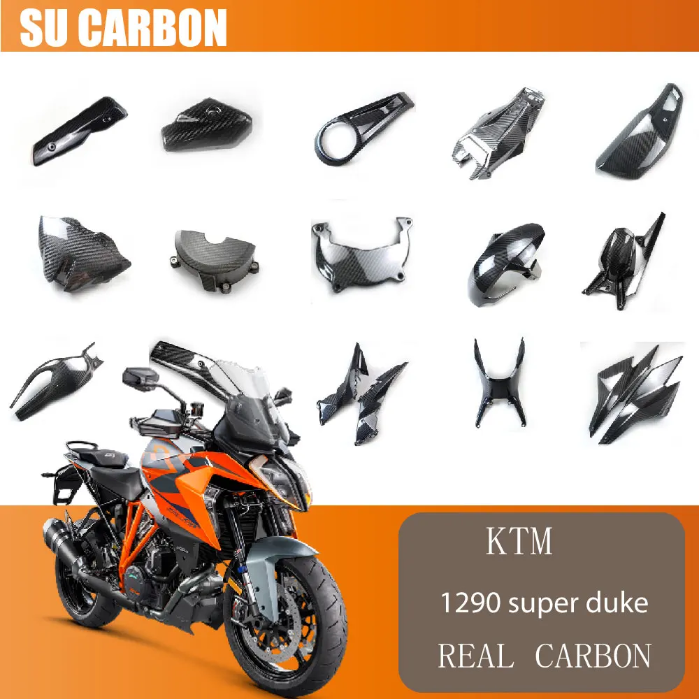 

Real Carbon Fiber Full Fairing kits For KTM 1290 SuperDuke Motorcycle Engine Cover Side Panels Tank Cover Side Panel Rear Hugger