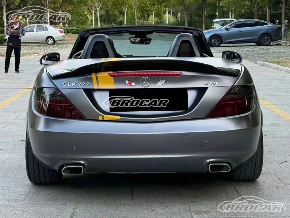 Für Mercedes Benz SLK-Klasse R172 R171 2004-2016 SLK350 SLK300 SLK280 SLK200 R-Style 100% Carbon-Faser Heckklappen-Spoiler