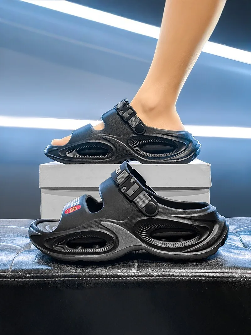 Men's Sandals 2026 Summer New Style Teenage Anti-slip Thick Bottom Sports Thong Water Shoes Beach Walking Breathable Slip-ons