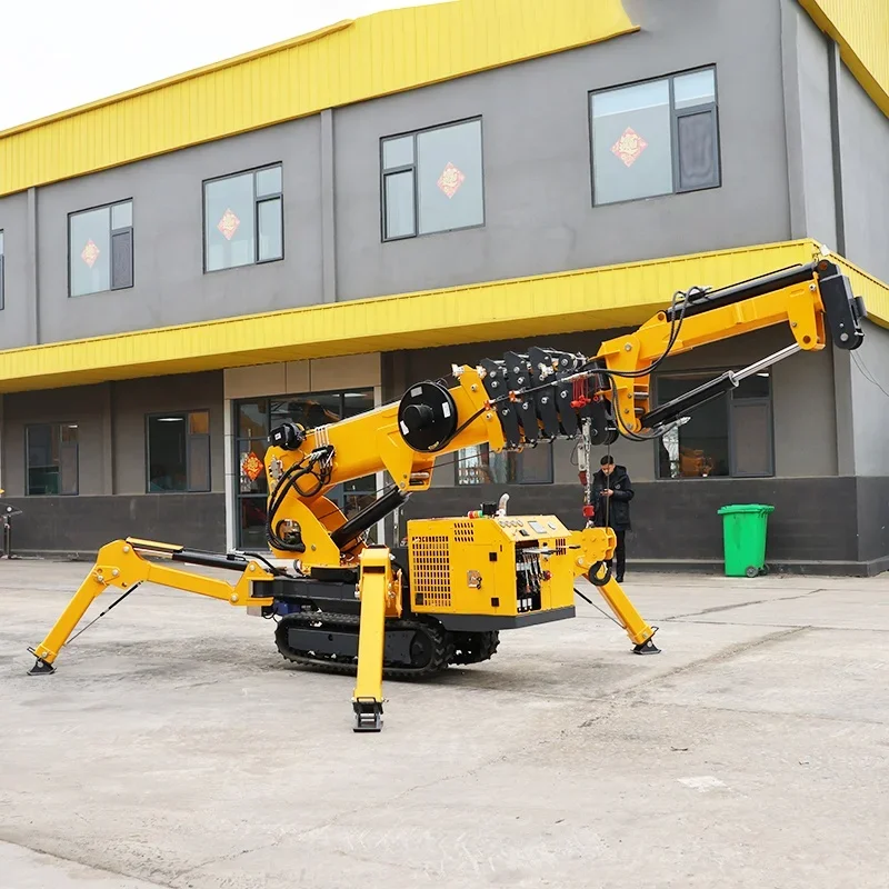 High Safety 3T 5T 8T 12T Electric Remote Control Spider Crane 360 Degree Crawler Hydraulic Jib Crane