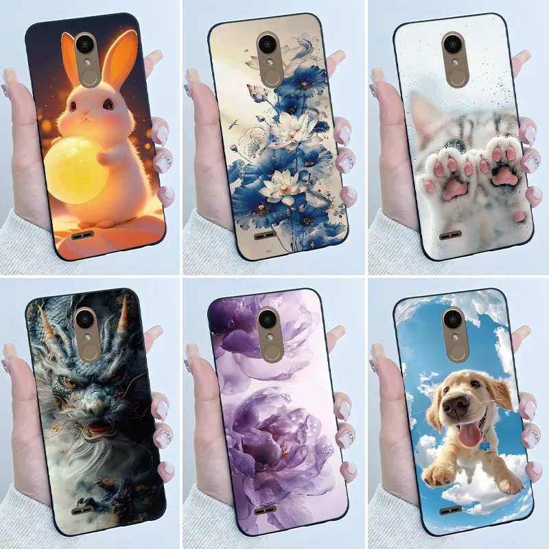 Capa para lg k10 2018/k11 2018/k11 plus, capa super fina e luxuosa, fofa, legal, para meninos e meninas, preta fosca, capa traseira de silicone macio