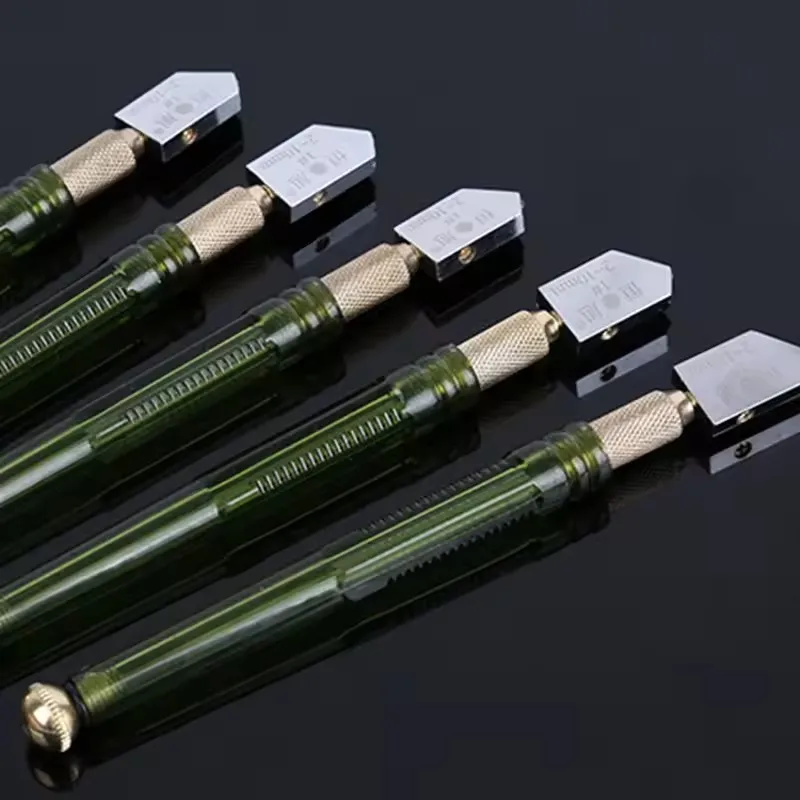 1/10PC 2-10mm Glass Cutter Roller Diamond Tip Antislip Carbide Metal Plastic Handle Oil Feed Cutting Tool CeramicTile DIY Cutter