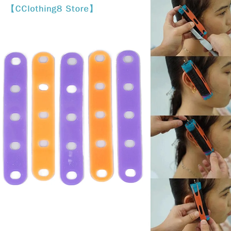 Hair Care Orange - 10pcs Silicone Hair Care Strips Orange/Purple