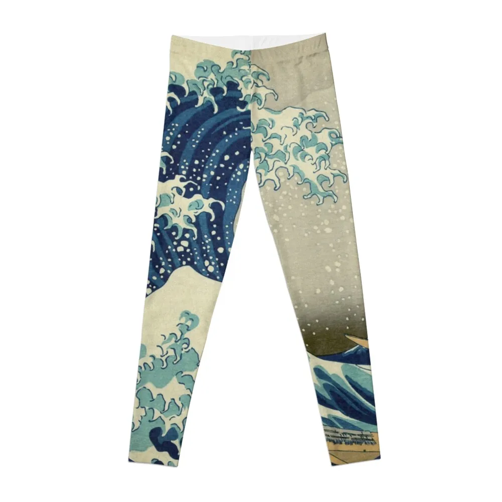 

Great Wave off Kanagawa circle Leggings Women's tights sportswear gym high waist Womens Leggings