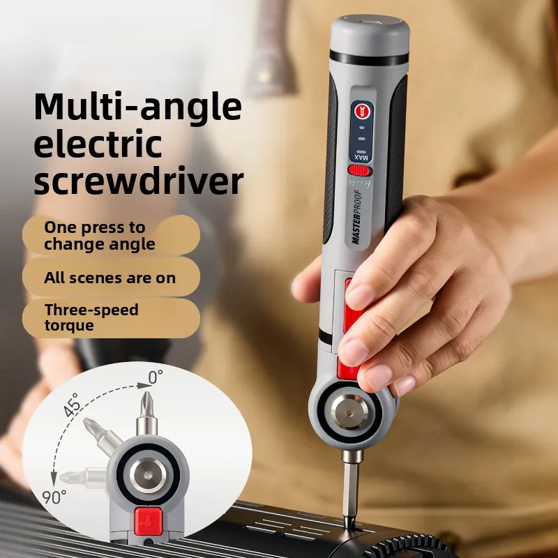 Multi Angle Cordless Lithium Screwdriver Rechargeable E-driver Variable Torque Narrow Space Repair Hand