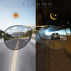 LIOUMO Pilot Men's Sunglasses Women Polarized Photochromic Glasses Driving Goggle Unisex Eyewear Chameleon UV400 zonnebril dames