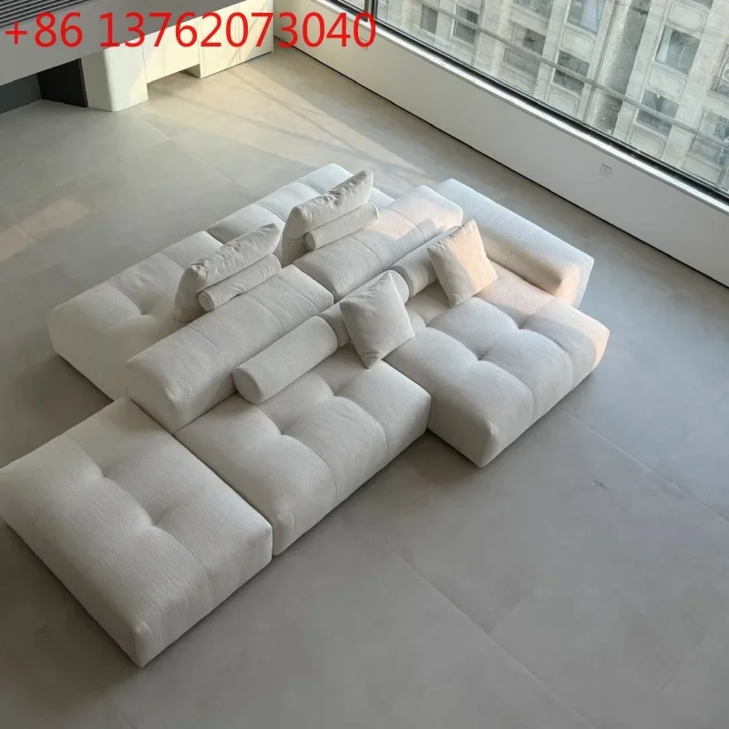 

Italian minimalist double-sided sitting pixel sofa cream wind module combination sofa