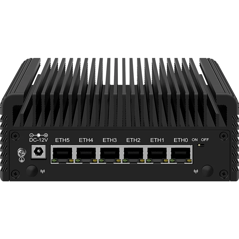 6 LAN Firewall Appliance 2.5G Router 12th Gen Intel i3-N305/N100 DDR5 2*NVMe 2*SATA3.0 Fanless Mini PC ESXi Proxmox Host