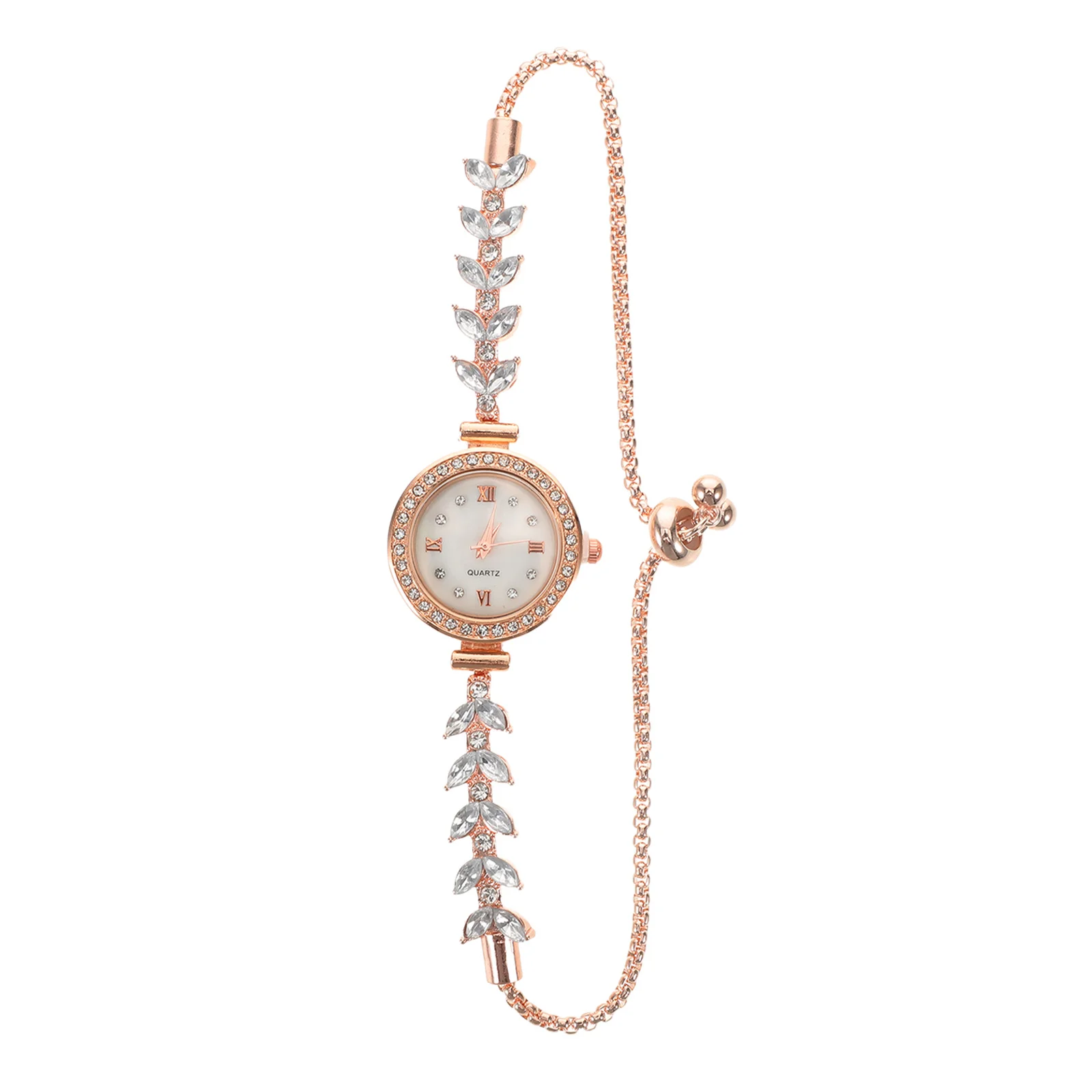 

Ladies Rhinestone Bracelet Watch Mermaid Design Round Dial Quartz Wristwatch Sparkling Stone Dress Accessory For Women