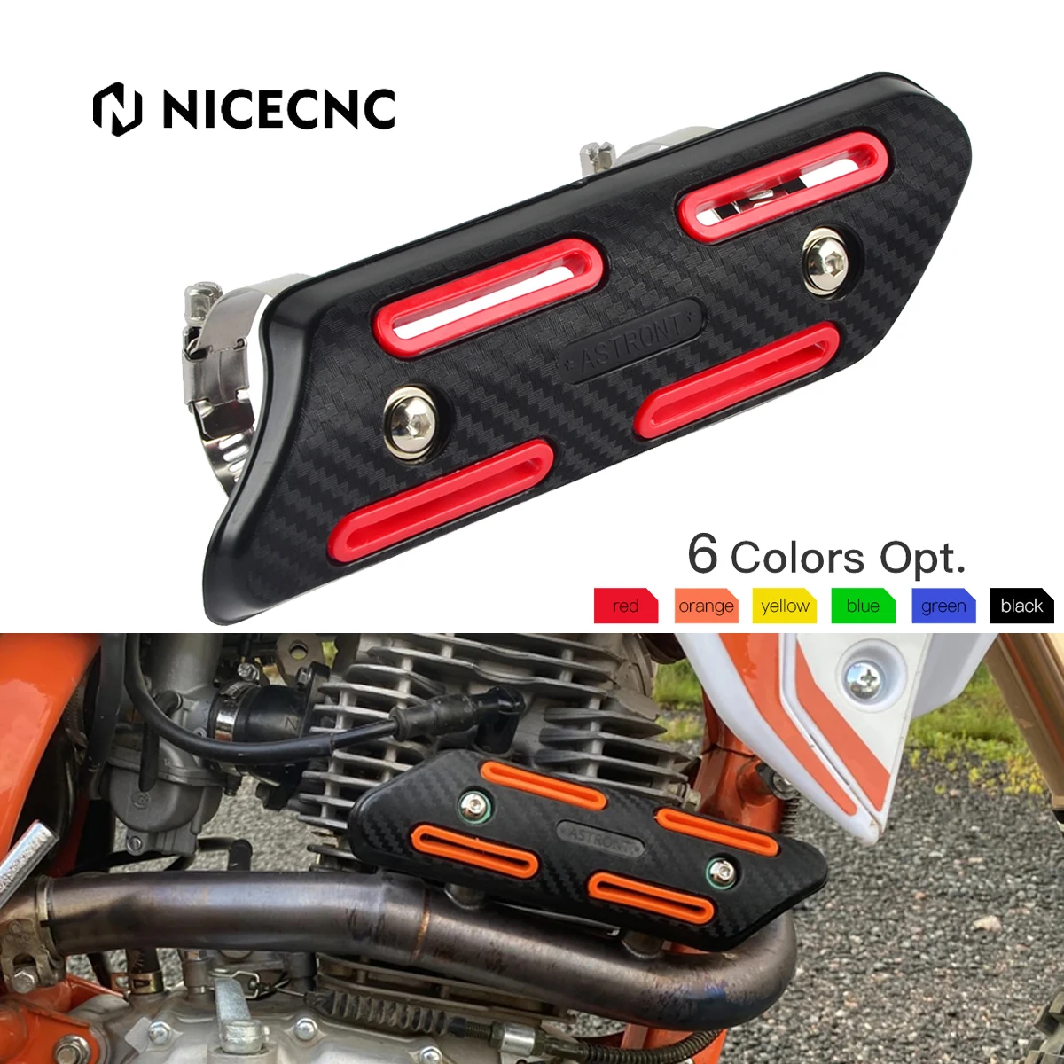 NICECNC For Beta RR 350 RR 390 RR 430 480 For Honda CRF250 CRF450 CRF250X CRF450X Universal Exhaust Heat Shield Cover Protector