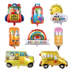Stationery Foil Balloon Crayon Box Pencil Schoolbag School Bus Graduation Ballon Birthday Party Decoration Back to School Globos