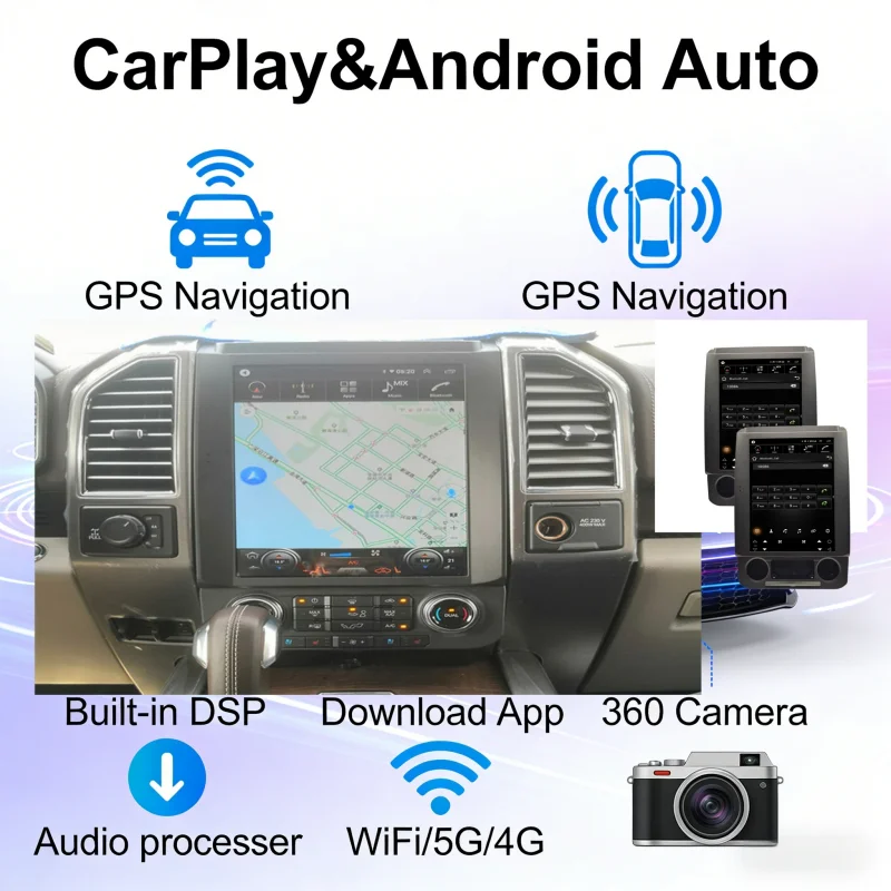 

Автомагнитола Android 14 для Ford F150 2016-2021, мультимедийная система с CarPlay, Bluetooth, Wi-Fi, 4G, DSP, GPS-навигация