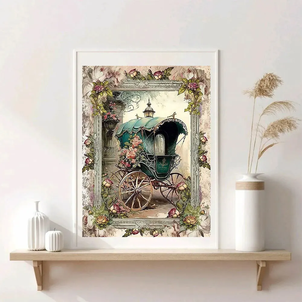 HUACAN Diamond Painting New Collection 2023 Carriage Full Round/Square Mosaic Flower 5D DIY Bedroom Decoration