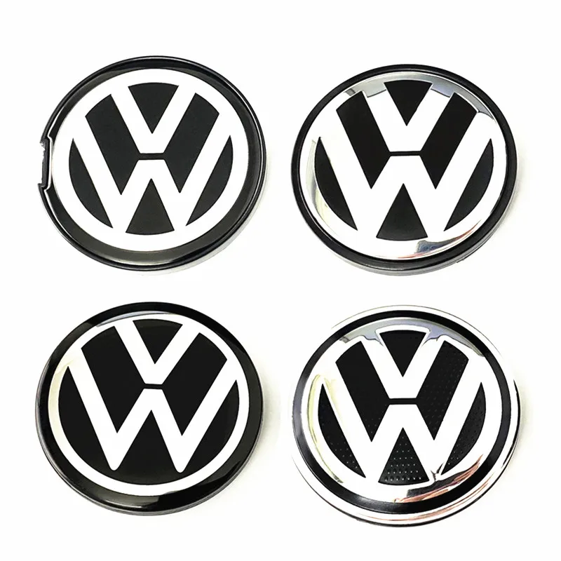 4 Pcs 56mm 55mm Car Wheel Center Caps Badge Logo Rim Hub Cover Hubcap Emblem Accessories For Polo Beetle CC Gran Santana Lavida