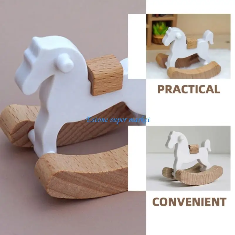 090B 1/12 Doll House Rocking Horse Model Figurine Miniature Furniture For Doll House Bedroom Nursery Room Scene Setting