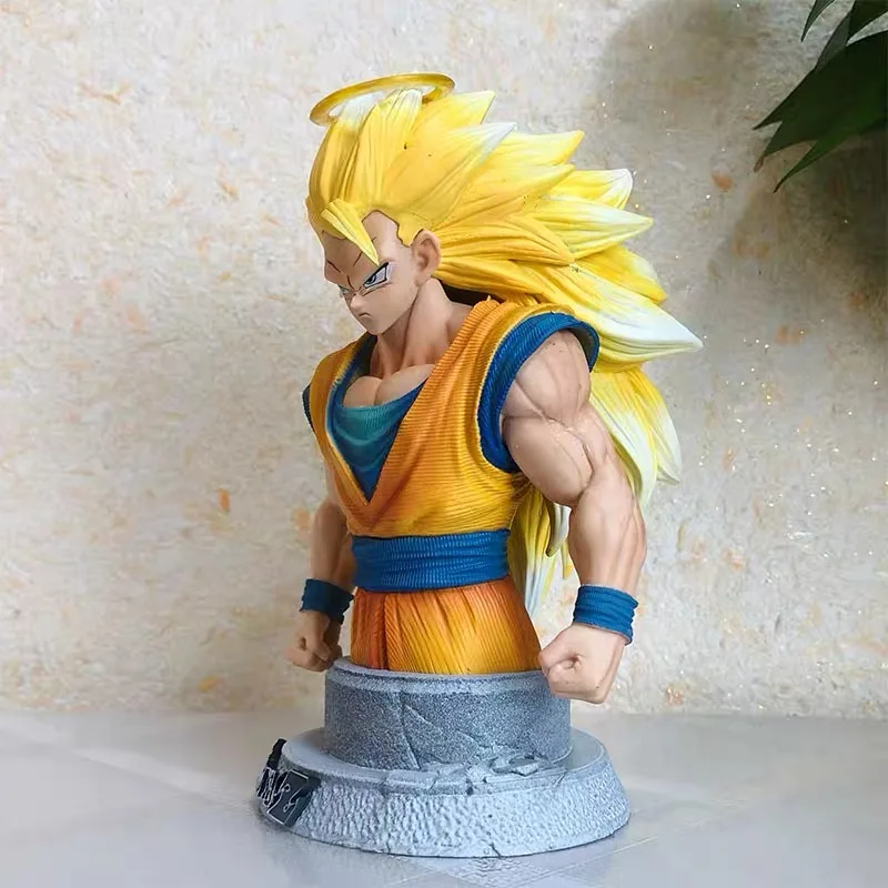 ドラゴンボールアニメアクションフィギュア,gk天使,ssj3,son悟空,PVCモデル,誕生日プレゼント,20cm