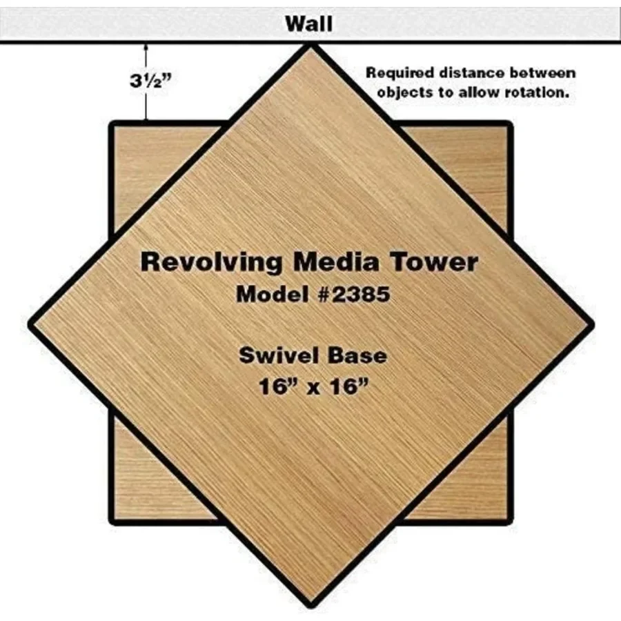 Venture Horizon Revolving Media Tower 600 for home entertainment, cherry wood finish, sleek rotating design, premium solid wood view 3