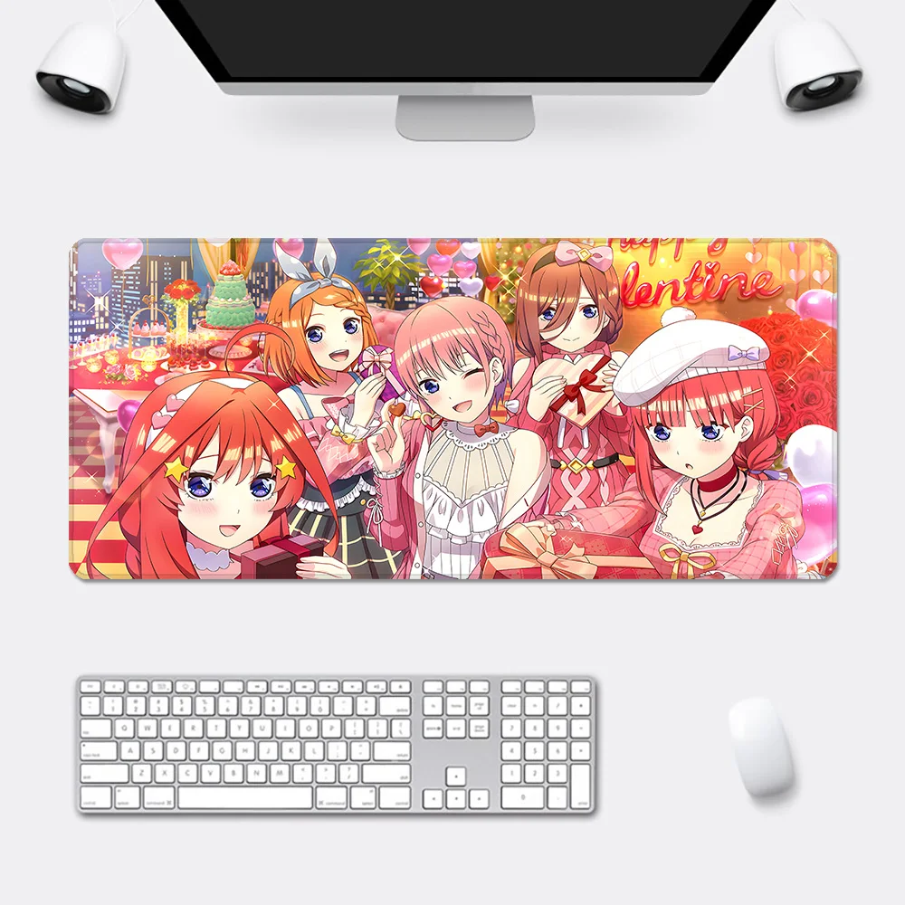 Quintessential Quintuplets Mousepad HD Printing Computer Gamers Locking Edge Non-slip Mouse Pad XXL90x40cm Keyboard PC Desk Pad