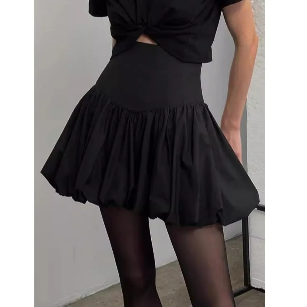 Pure Cotton High Waist Skirt Bud Shape High Waist Short Bottom Short Length Slim Visual Bud Skirt Shopping Trip