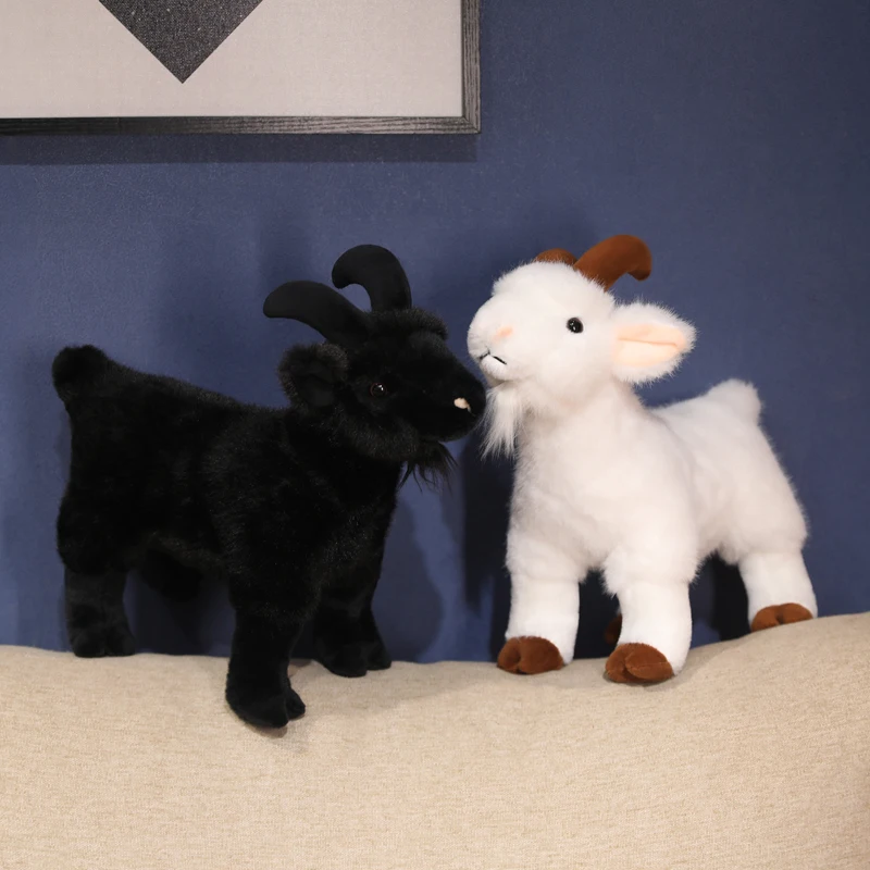 الماعز عالية الدقة أنيمي لطيف بلوشي الأغنام ألعاب من القطيفة نابض بالحياة الحيوانات محاكاة محشوة دمية كاواي لعبة هدايا للأطفال