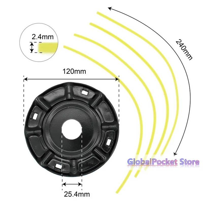 Steel Lawn Mower Head Free 4 Lines Replacement Gasoline/Lithium Grass Trimmer Head Removal Of Garden Weed Brushcutter Part