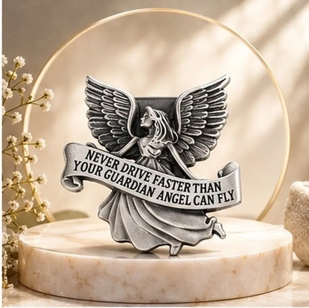 3Pcs Car Visor Clip Guardian Angel Safety Charm Inspirational Travel Protection Metal Angel Blessing Car Accessory for Teen