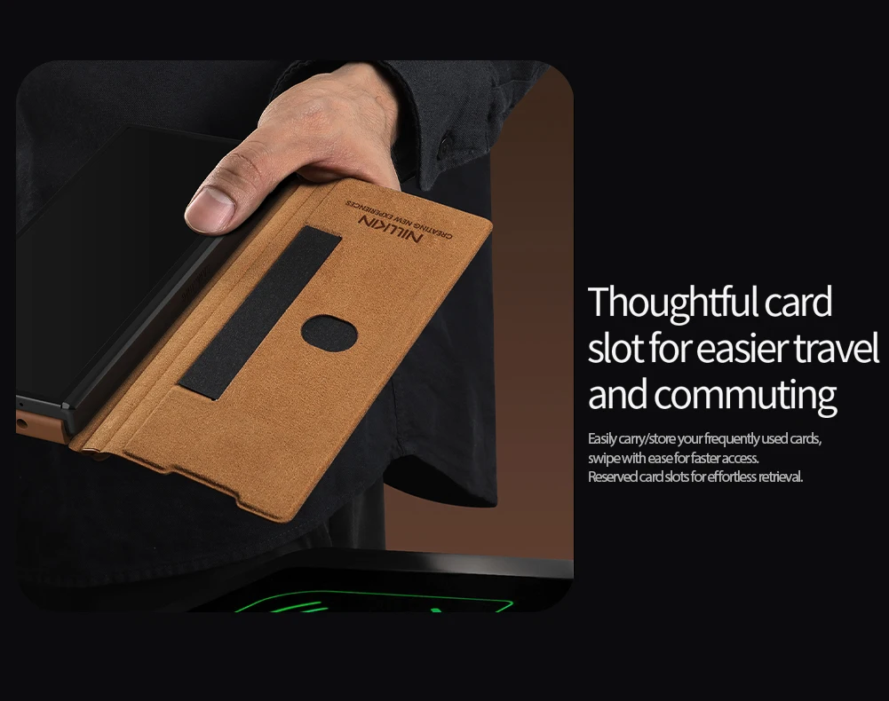 

Для Samsung Galaxy Z Fold 7 5G чехол Nillkin Qin флип чехол из искусственной кожи с защитной крышкой S-Pen 360