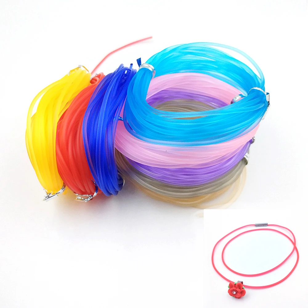 

5Meters 2MM Clear Color Silicone Rope Rainbow Candy DIY Jewelry Handmade Beaded Necklace Bracelet Accessories String Material