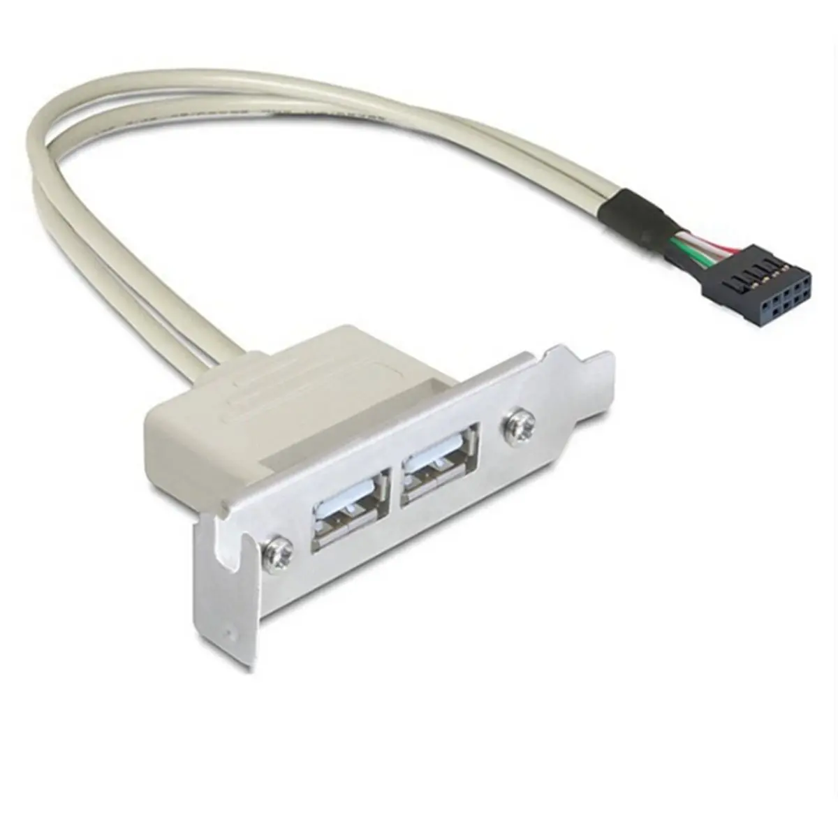 #63J Computer Accessories,Low Profile USB 2.0 Female Back Panel to Motherboard 9pin Cable (Plastic+Metal)