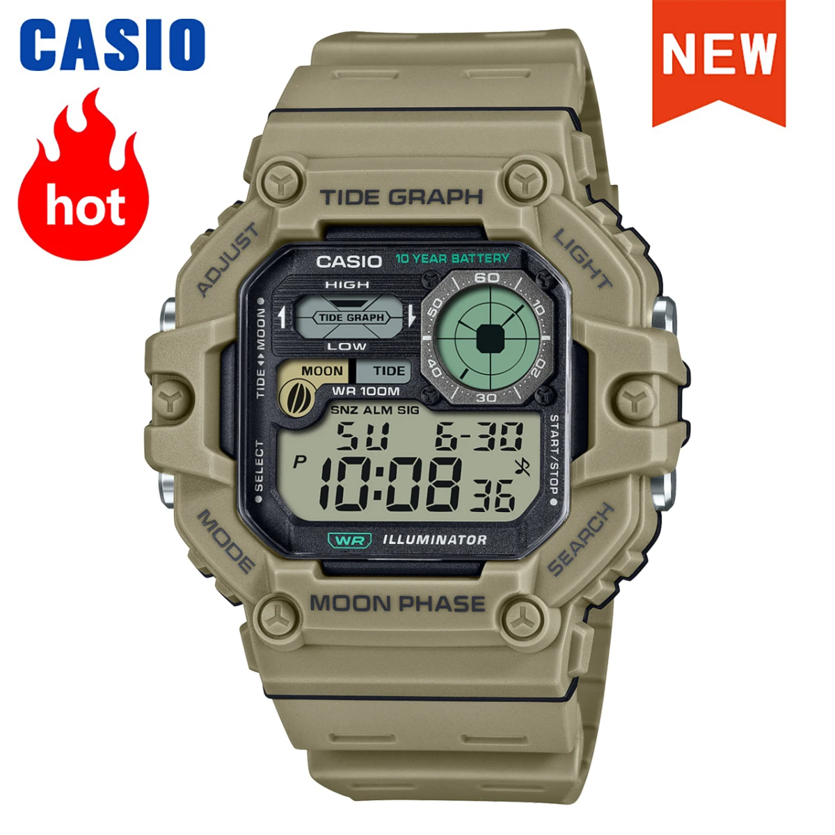 Casio watch for men top brand luxury 100m Waterproof fashion men Sport military 10-YEAR BATTERY Watch relogio masculino WS-1700