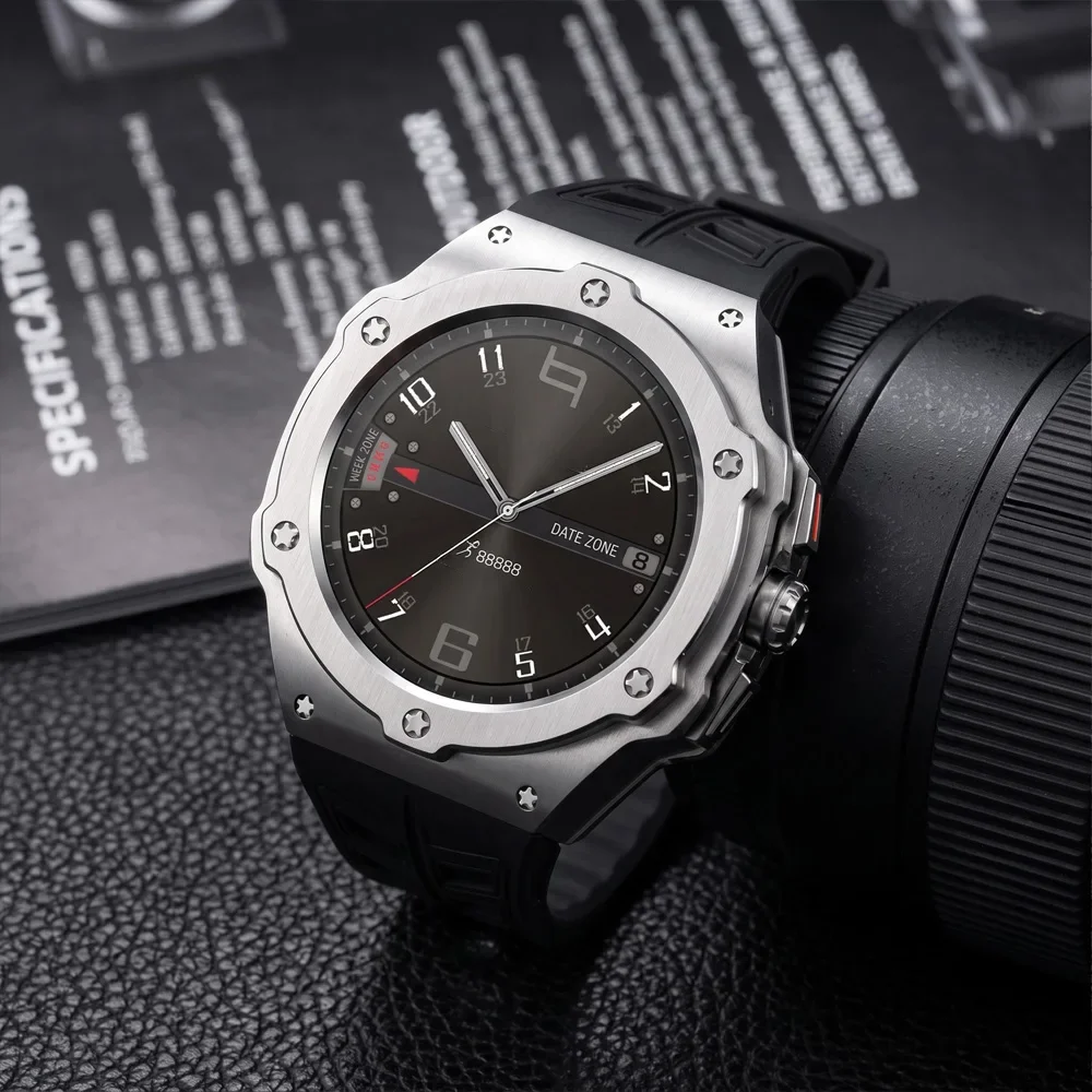 Luxury Metal Modification Kit for Samsung Galaxy Watch Ultra2 2026 47mm Carbon Case Rubber Strap for Galaxy Watch Ultra2026 47mm
