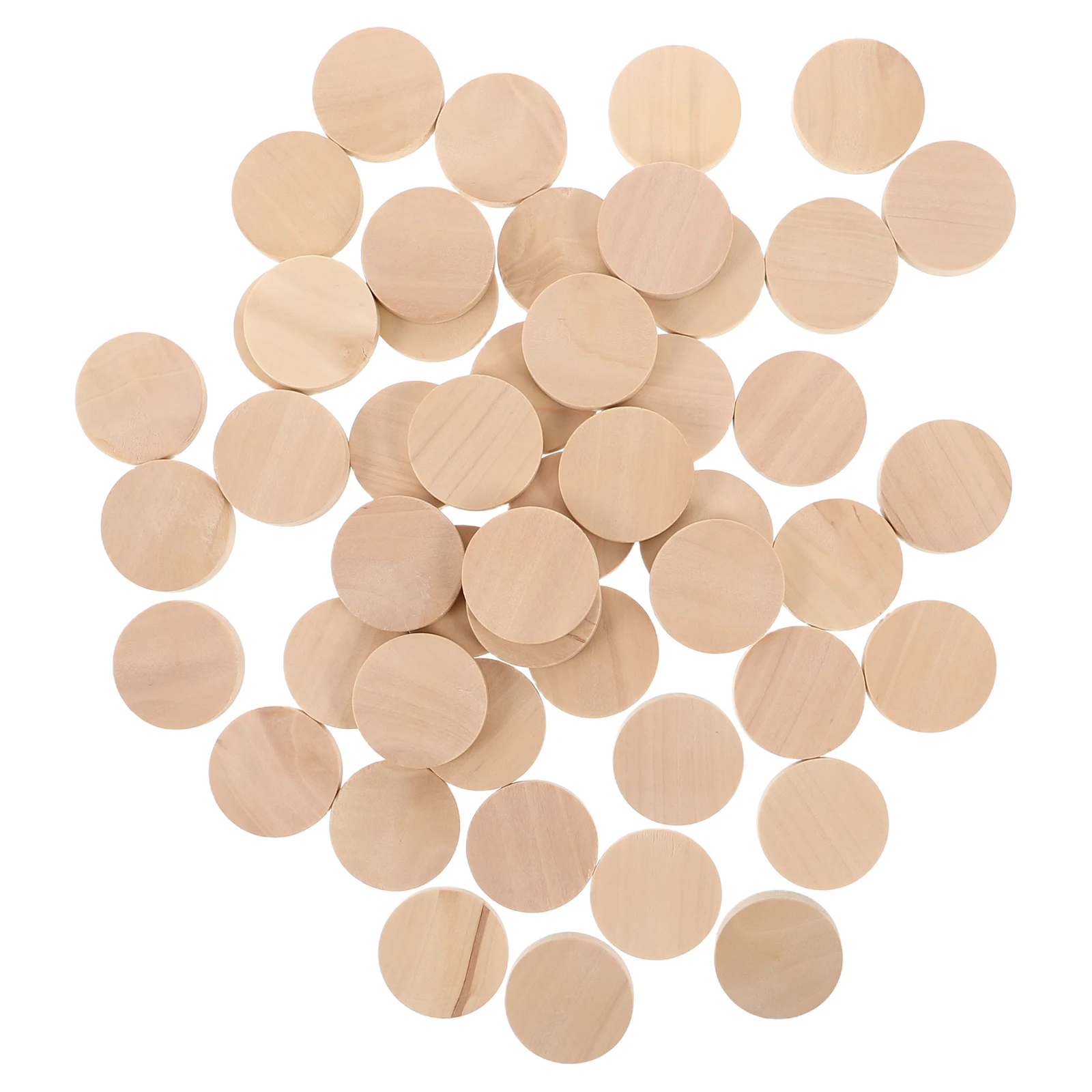 

50pcs Wood Discs Wooden Rounds For Crafts Natural Slices Round DIY Chips Crafts Projects Decorative Ornaments Wooden Rounds